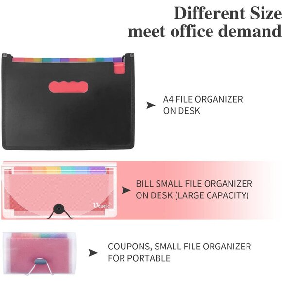 Stand Receipt Organizer Folder - 13 Pockets Expanding Accordion Coupon Organizer - Picture 7 of 8